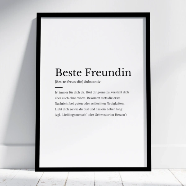 Beste Freundin Wörterbuch-Poster