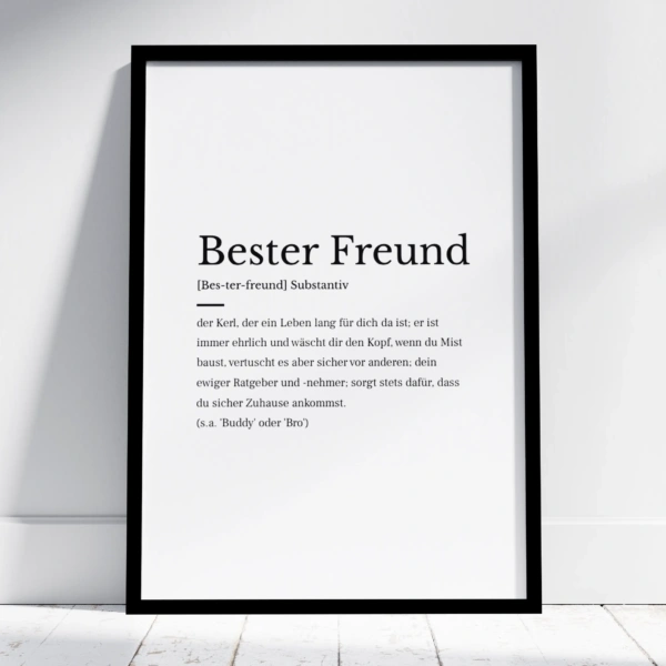 Bester Freund Wörterbuch-Poster