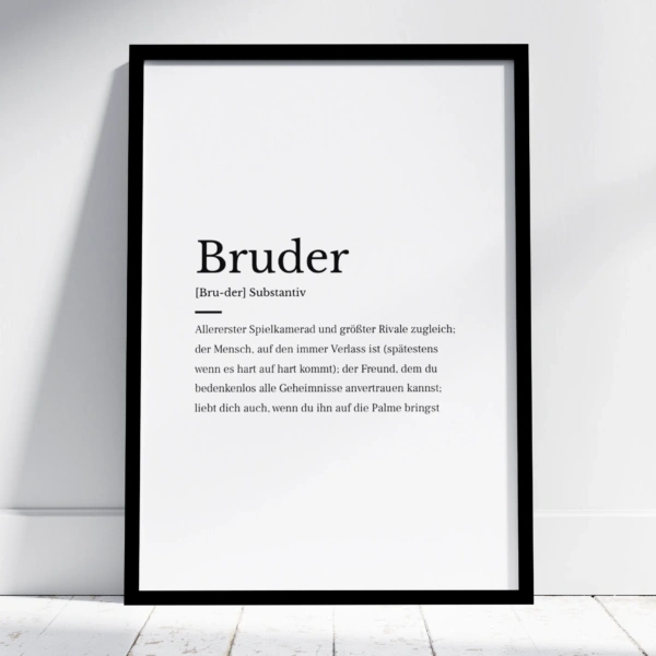 Bruder Wörterbuch-Poster