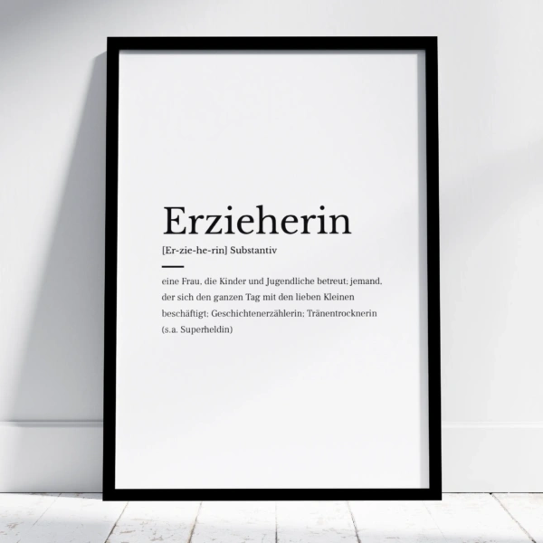 Erzieherin Wörterbuch-Poster