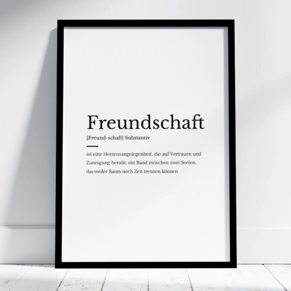 Freundschaft Wörterbuch-Poster