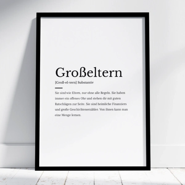 Großeltern Wörterbuch-Poster