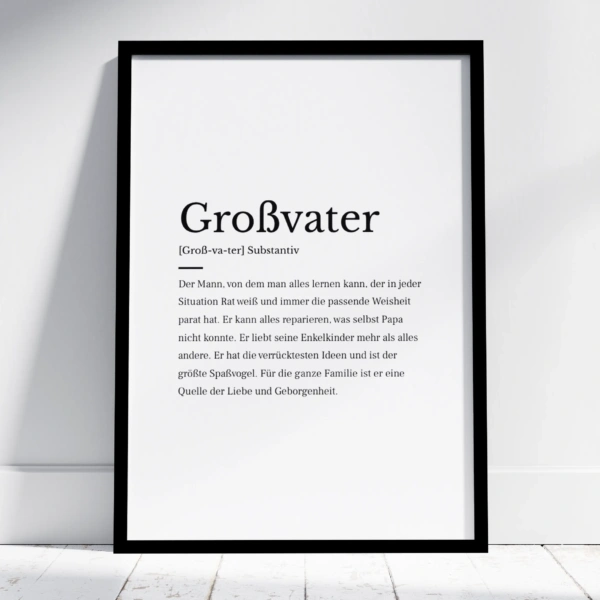 Großvater Wörterbuch-Poster