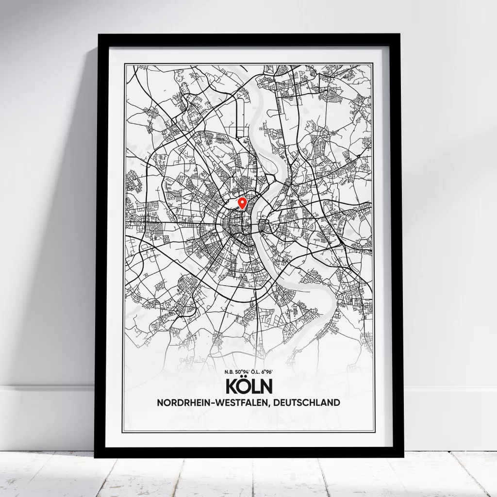 Köln Stadtplan Poster